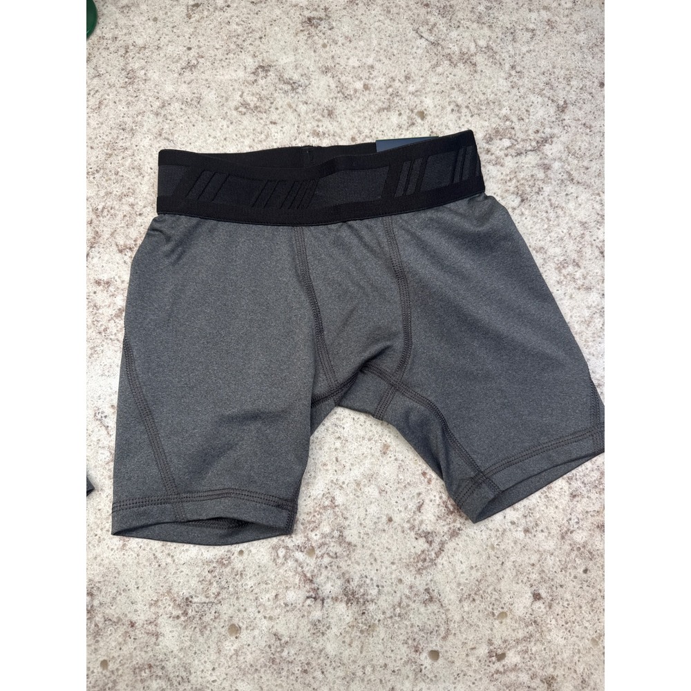 DSG Boys Compression Shorts XS 6-7 Dark Heather Grey Athletic Base Layer NWT